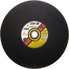 Camel Grinding Wheels - 14" 24 Grit Zirconia Alumina Cutoff Wheel - 3/32" Thick, 1" Arbor, 4,400 Max RPM - Exact Tool & Supply