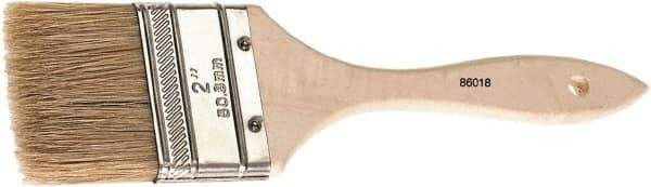 Camel Grinding Wheels - 4" Flat Brown China Bristle Chip Brush - 2" Bristle Length, 3" Wood Flat Handle - Exact Tool & Supply