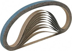 Camel Grinding Wheels - 1/2" Wide x 24" OAL, 40 Grit, Zirconia Alumina Abrasive Belt - Zirconia Alumina, Medium, Coated, Y Weighted Cloth Backing, Dry, Series R205 - Exact Tool & Supply
