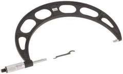 Starrett - 9" to 10" Mechanical Satin Chrome Coated Blade Micrometer - 0.001" Graduation, 0.76mm Blade Thickness, Speeder Thimble - Exact Tool & Supply
