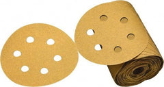 3M - 6" Diam, 120 Grit FEPA, Aluminum Oxide Adhesive PSA Disc - Gold, C Weighted Backing, Flexible, 12,000 Max RPM - Exact Tool & Supply