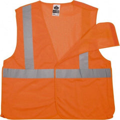 Ergodyne - Size L/XL High Visibility Orange Mesh Breakaway Vest - 44 to 52" Chest, ANSI/ISEA 107, Hook & Loop Closure, 1 Pocket, Polyester - Exact Tool & Supply