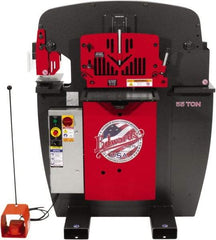 Edwards Manufacturing - 7-1/2" Throat Depth, 55 Ton Punch Pressure, 1-1/16" in 5/8" Punch Capacity Ironworker - 5 hp, 3 Phase, 44-3/8" Wide x 55-1/4" High x 36-1/8" Deep - Exact Tool & Supply