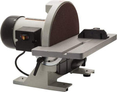 Enco - 12" Diam, 1,700 RPM, Single Phase Disc Sanding Machines - 16-3/8" Long Table x 6-7/8" Table Width, 16" Overall Length x 15.7" Overall Height - Exact Tool & Supply