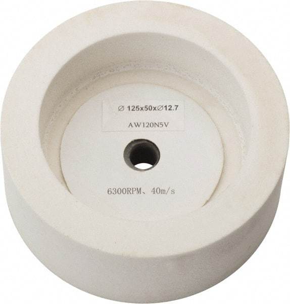 Value Collection - 120 Grit Aluminum Oxide Bench & Pedestal Grinding Wheel - 5" Diam x 1/2" Hole x 2" Thick, 3450 Max RPM, I Hardness, Fine Grade , Vitrified Bond - Exact Tool & Supply