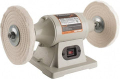 Enco - 8" Wheel Diam x 1/2" Wheel Width, 3/4 hp Buffer - 5/8" Arbor Hole Diam, 1 Phase, 3,450 Max RPM, 120 Volts - Exact Tool & Supply