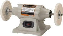 Enco - 6" Wheel Diam x 3/8" Wheel Width, 1/2 hp Buffer - 1/2" Arbor Hole Diam, 1 Phase, 3,450 Max RPM, 120 Volts - Exact Tool & Supply