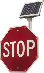 TAPCO - "Stop", 24" Wide x 24" High, Aluminum Stop & Yield Signs - 0.08" Thick, Red/White, Diamond Grade Reflectivity, Octagon, Post Mount - Exact Tool & Supply