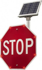 TAPCO - "Stop", 48" Wide x 48" High, Aluminum Stop & Yield Signs - 0.08" Thick, Red/White, Diamond Grade Reflectivity, Octagon, Post Mount - Exact Tool & Supply