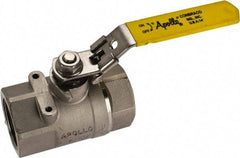 Apollo - 1-1/2" Pipe, Standard Port, Stainless Steel Standard Ball Valve - 2 Piece, NPT Ends, Locking Lever Handle, 600 WOG, 150 WSP - Exact Tool & Supply