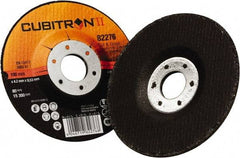 3M - 36 Grit, 4" Wheel Diam, 1/8" Wheel Thickness, 3/8" Arbor Hole, Type 27 Depressed Center Wheel - Ceramic, 15,300 Max RPM - Exact Tool & Supply