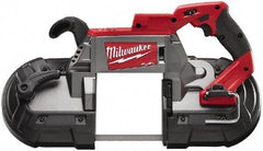 Milwaukee Tool - 18 Volt, 44-7/8" Blade, 380 SFPM Cordless Portable Bandsaw - 5" (Round) & 5 x 5" (Rectangle) Cutting Capacity, Lithium-Ion Battery Not Included - Exact Tool & Supply