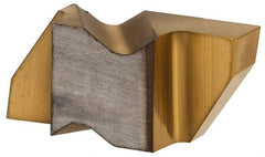 Hertel - 4250IG Grade HC335, 6.35mm Cutting Width Carbide Grooving Insert - 6.35mm Max Depth of Cut, Right Hand, TiN Finish - Exact Tool & Supply