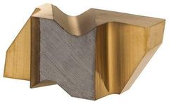 Hertel - 2094IG Grade HC120, 2.39mm Cutting Width Carbide Grooving Insert - 2.79mm Max Depth of Cut, Right Hand, TiN Finish - Exact Tool & Supply