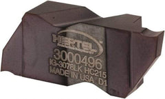 Hertel - 3078IG K Grade HC215, 1.98mm Cutting Width Carbide Grooving Insert - 3.05mm Max Depth of Cut, Left Hand, TiAlN Finish - Exact Tool & Supply