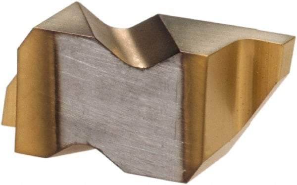 Hertel - 2047IG Grade HC335, 1.19mm Cutting Width Carbide Grooving Insert - 1.27mm Max Depth of Cut, Right Hand, TiN Finish - Exact Tool & Supply