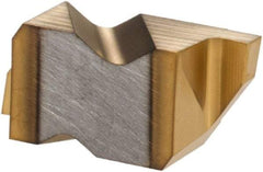 Hertel - 2047IG Grade HC335, 1.19mm Cutting Width Carbide Grooving Insert - 1.27mm Max Depth of Cut, Left Hand, TiN Finish - Exact Tool & Supply