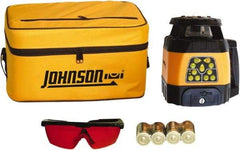 Johnson Level & Tool - 1,500' (Exterior) Measuring Range, 1/8" at 100' Accuracy, Self-Leveling Rotary Laser - 200, 500 RPM, 2 Beams, C Battery Included - Exact Tool & Supply