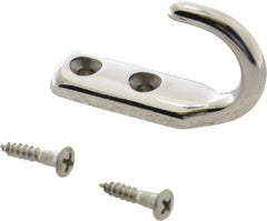 Sugatsune - 19/32" Wide x 2-1/8" High x 7/32" Thick, Wall Hook - 1-1/4" Projection, Polished - Exact Tool & Supply
