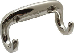 Sugatsune - 3-1/2" Wide x 1-3/8" High x 13/64" Thick, Dbl. Wall Hook - 1" Projection, Polished - Exact Tool & Supply