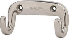 Sugatsune - 3-5/32" Wide x 1-3/4" High x 13/64" Thick, Dbl. Wall Hook - 1-1/4" Projection, Polished - Exact Tool & Supply