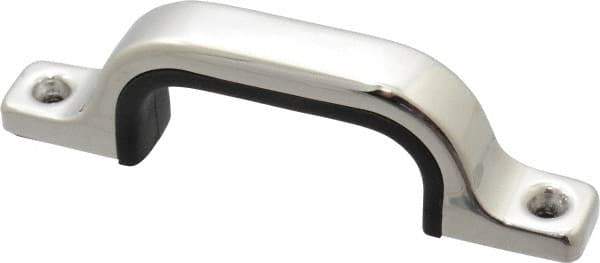 Sugatsune - 7/16" Handle Diam, Polished Stainless Steel, Rubber Drawer Pull - 1-1/4" Projection, 4-1/64" Center to Center - Exact Tool & Supply