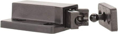 Sugatsune - 1-3/8" Long x 3/4" Wide x 1/2" High, Plastic Compact Safe Push Latch - MC-28 Catch - Black Coated - Exact Tool & Supply