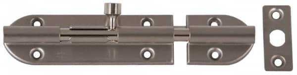 Sugatsune - Slide Bolts; Type: Spring Loaded Barrel Bolt ; Length (Inch): 4-47/64 ; Length (mm): 120.00 ; Width (Inch): 1-5/16 ; Width (mm): 33.00 ; Material: 304 Stainless Steel - Exact Tool & Supply