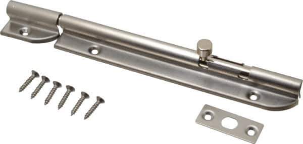 Sugatsune - 7-3/8" Long, 1-1/16" Wide Stainless Steel Barrel Bolts - Nickel Plated - Exact Tool & Supply