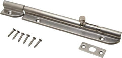 Sugatsune - 7-3/8" Long, 1-1/16" Wide Stainless Steel Barrel Bolts - Nickel Plated - Exact Tool & Supply