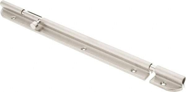 Sugatsune - 10-3/4" Long, 1-3/32" Wide Stainless Steel Barrel Bolts - Nickel Plated - Exact Tool & Supply