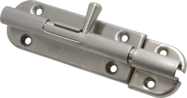 Sugatsune - 4-3/8" Long, 1" Wide Stainless Steel Barrel Bolts - Nickel Plated - Exact Tool & Supply
