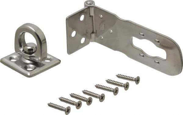 Sugatsune - 3-15/16" Long x 1-3/8" Wide, Durable Hasp - Stainless Steel - Exact Tool & Supply