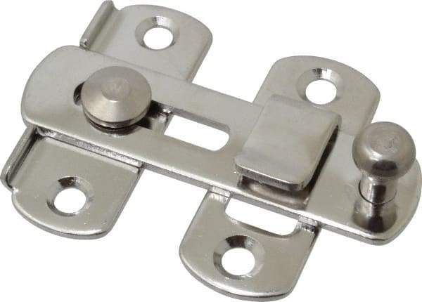 Sugatsune - 2-3/4" Long x 2" Wide, Slide Bar Latch - Stainless Steel, with Polished Finish - Exact Tool & Supply