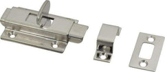Sugatsune - 2" Long, Stainless Steel Slide Bolt - Satin - Exact Tool & Supply