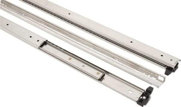 Sugatsune - 26" Slide Length, 27.08" Travel Length, Stainless Steel Ball Bearing Slide SSR-3 - 3/4" Wide, 2-1/8" High, 95 Lb Capacity at Full Extension, Satin Finish - Exact Tool & Supply