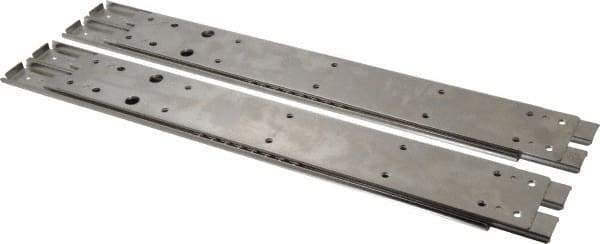 Sugatsune - 18" Slide Length, 13.72" Travel Length, Stainless Steel Ball Bearing Slide SSR-5 - 1/2" Wide, 2-3/4" High, 225 Lb Capacity at Full Extension, Satin Finish - Exact Tool & Supply