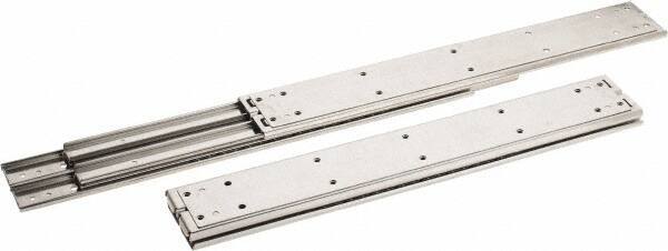 Sugatsune - 18" Slide Length, 18.56" Travel Length, Stainless Steel Ball Bearing Slide SSR-10 - 7/8" Wide, 2-3/4" High, 551 Lb Capacity at Full Extension, Satin Finish - Exact Tool & Supply