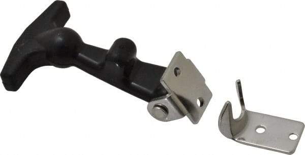 Value Collection - 2" Long x 1-27/32" Wide x 7/8" High, Hood Latch - Rubber & Steel, with Black Finish - Exact Tool & Supply
