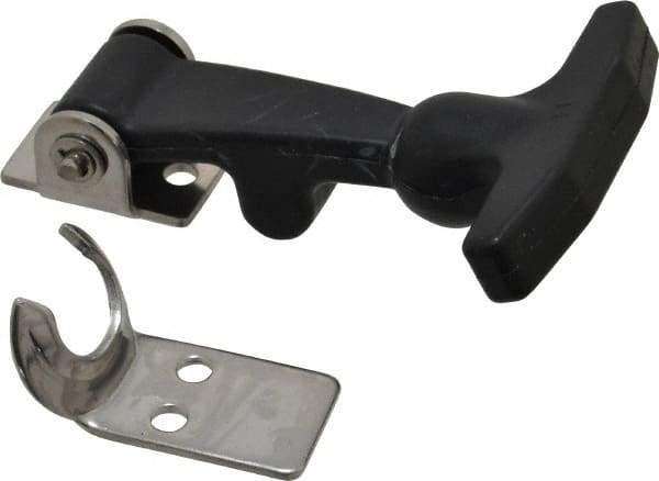 Value Collection - 4-1/32" Long x 2-13/32" Wide x 1-1/8" High, Hood Latch - Rubber & Steel, with Black Finish - Exact Tool & Supply
