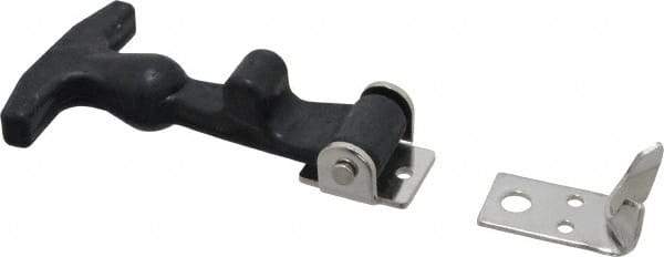 Value Collection - 5-3/8" Long x 3-1/8" Wide x 1-3/8" High, Hood Latch - Rubber & Steel, with Black Finish - Exact Tool & Supply