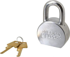 American Lock - 1-1/16" Shackle Clearance, Keyed Different A700 Padlock - 7/16" Shackle Diam, Steel, with Satin Chrome, Triple Plated Finish - Exact Tool & Supply