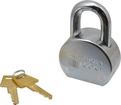 American Lock - 1-1/16" Shackle Clearance, Keyed Alike A700 Padlock - 7/16" Shackle Diam, Steel, with Satin Chrome, Triple Plated Finish - Exact Tool & Supply