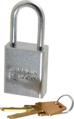 American Lock - 1-1/2" Shackle Clearance, Keyed Different A5101 Padlock - 1/4" Shackle Diam, Steel - Exact Tool & Supply
