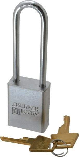 American Lock - 3" Shackle Clearance, Keyed Alike A5102 Padlock - 1/4" Shackle Diam, Steel - Exact Tool & Supply