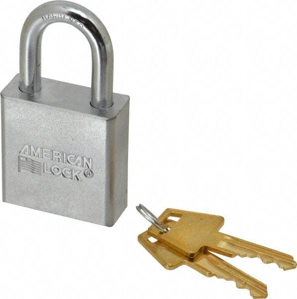 American Lock - 1-1/8" Shackle Clearance, Keyed Alike A5200 Padlock - 5/16" Shackle Diam, Steel - Exact Tool & Supply