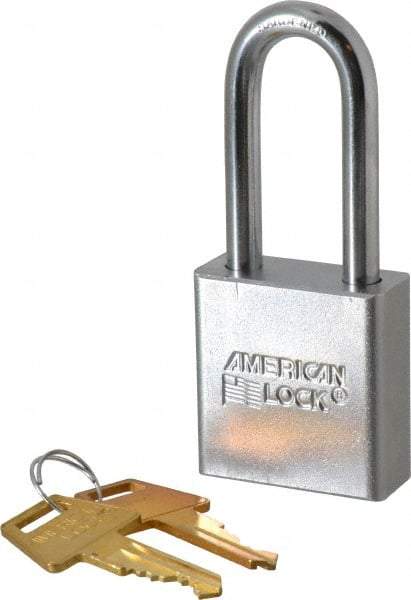 American Lock - 2" Shackle Clearance, Keyed Alike A5201 Padlock - 5/16" Shackle Diam, Steel - Exact Tool & Supply