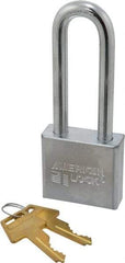 American Lock - 3" Shackle Clearance, Keyed Alike A5262 Padlock - 3/8" Shackle Diam, Steel, with Solid Steel Finish - Exact Tool & Supply
