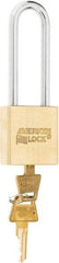 American Lock - 3" Shackle Clearance, Keyed Alike A5562 Padlock - 5/16" Shackle Diam, Steel & Brass, with Solid Extruded Brass Finish - Exact Tool & Supply