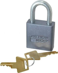 American Lock - 1-1/16" Shackle Clearance, Keyed Alike A10 Padlock - 5/16" Shackle Diam, Aluminum, with Solid Aluminum Finish - Exact Tool & Supply